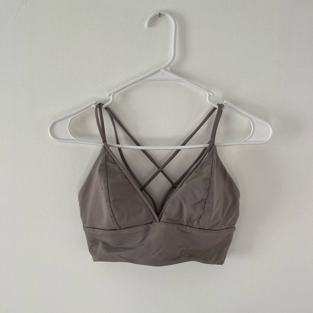 Lululemon Grey criss cross triangle bra top
